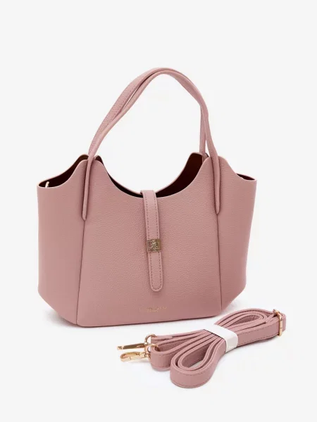 Geantă Flora & Co din piele roz