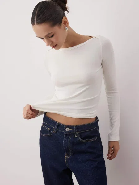 Trendyol Majica ecru/prljavo bijela