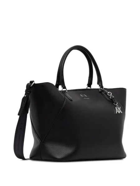 Шопинг чанта Armani Exchange с автограф черно