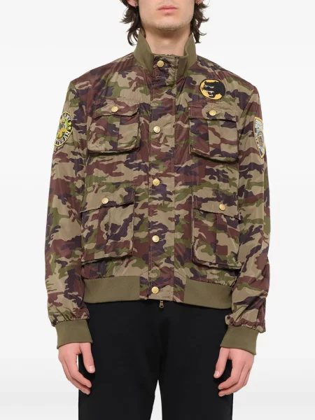 Geacă History Repeats cu imagine cu model camuflaj verde
