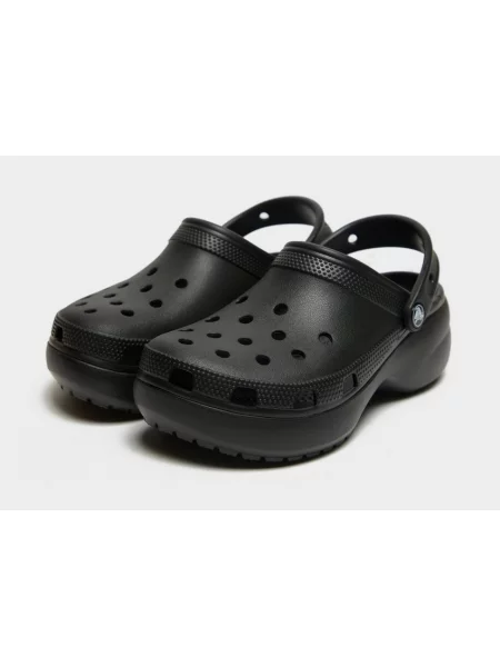 Klasické pantofle Crocs na platformě černé