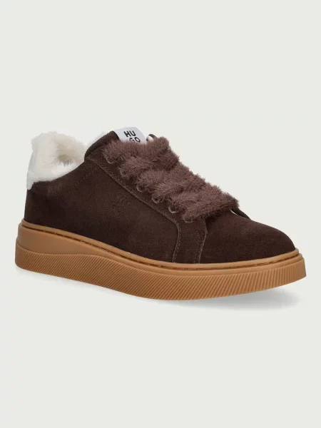 HUGO Lyzz sneakers pentru femei din piele întoarsă maro
