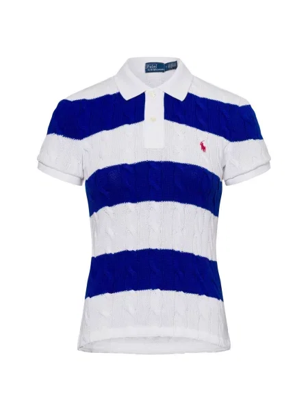 Koszulka polo o kroju slim fit z efektem dzianiny Ralph Lauren białe