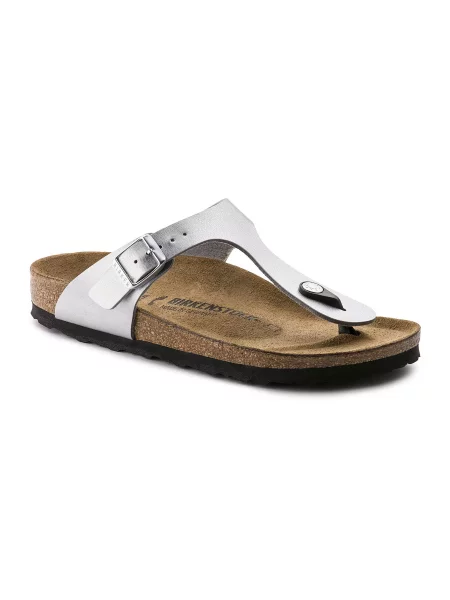 Birkenstock Gizeh Birko-Flor Silver Narrow Fit Kobiety Sandały Birkenstock Size: szary