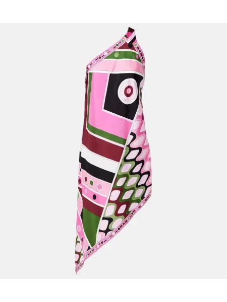 Rochie Pucci din satin cu imagine roz