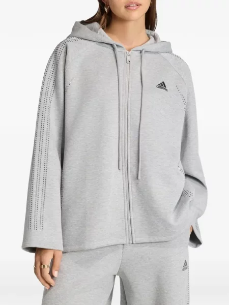 Pantaloni Adidas cu dungi alergare tricotate maro