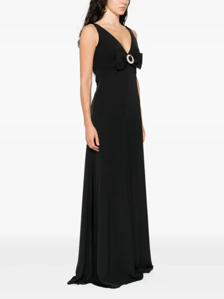 Rochie maxi Nissa cu funde de costum negru