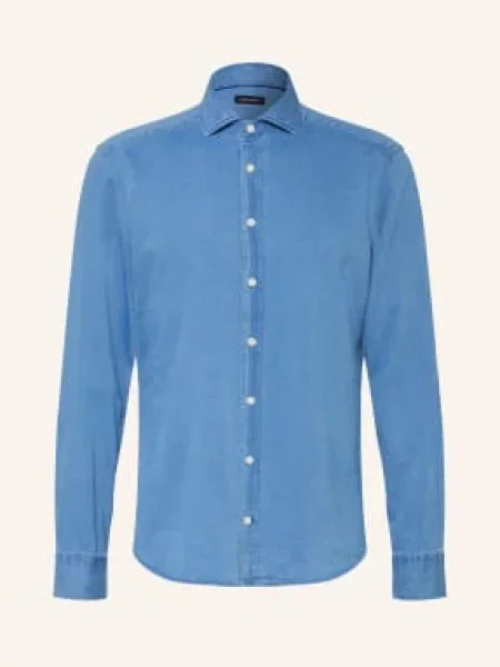 Strokesman's Koszula Dżinsowa O Kroju Slim Fit blau niebieska