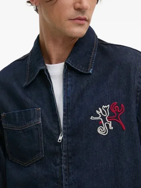 Geacă de blugi Desigual cu broderie albastru