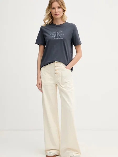 Calvin Klein Jeans tričko dámske sivá