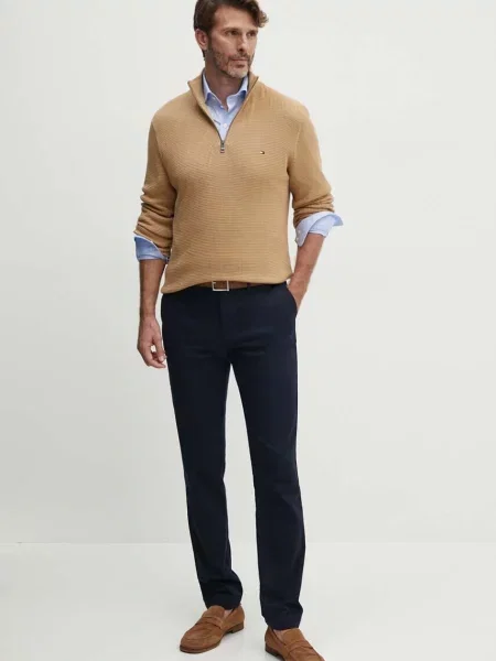 TOMMY HILFIGER Chino hlače DENTON mornarska modra