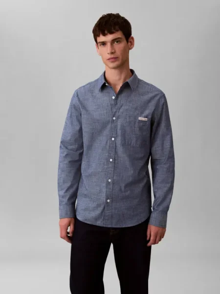 Calvin Klein Jeans Cămașă Chambray Classic Bleumarin albastru