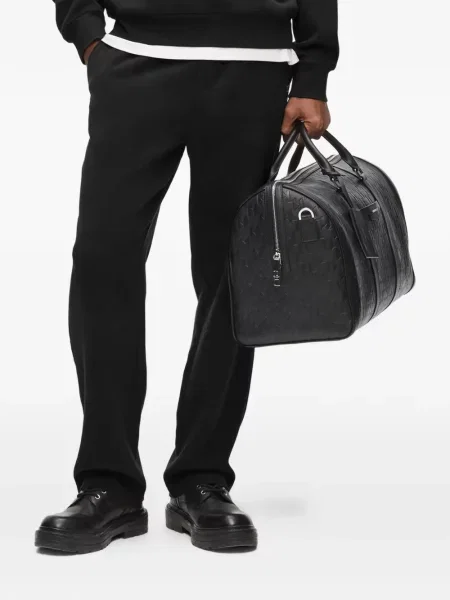 Pantaloni Karl Lagerfeld alergare cu autograf negru