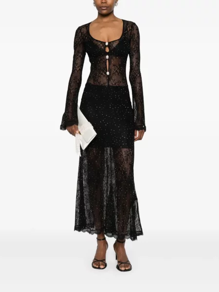 Rochie Nissa din dantelă de costum negru