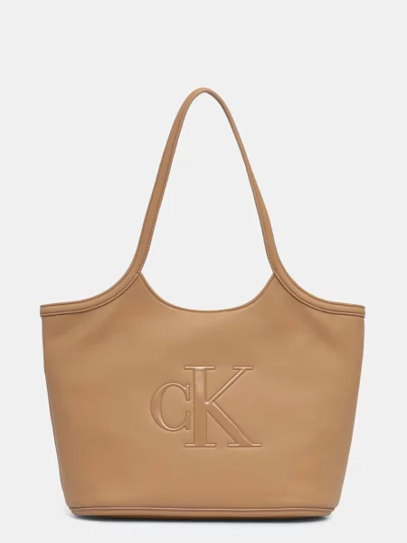 Calvin Klein Kabelka Bold Ck béžová