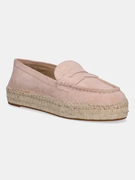 Велурени еспадрили Lauren Ralph Lauren Luize Loafer розово