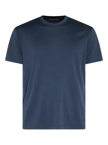 Tricou Tom Ford cu decolteu rotund scurt albastru