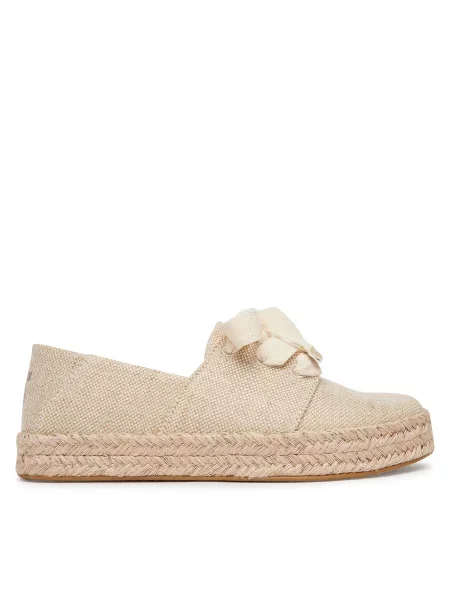 Кружевные эспадрильи Toms на шнуровке бежевые