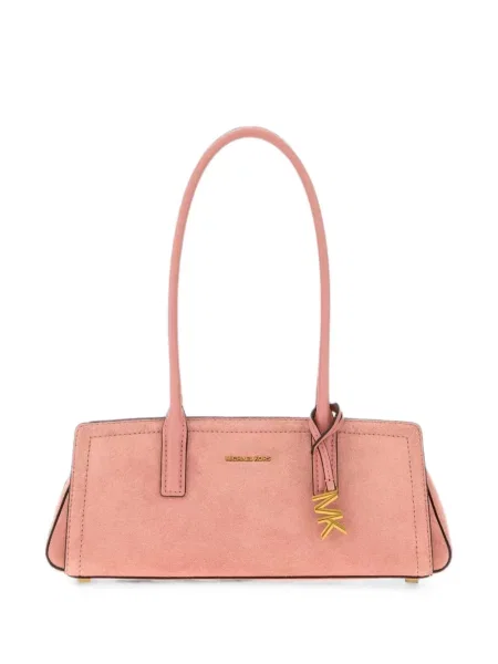 Geantă Michael Michael Kors din piele cu autograf roz