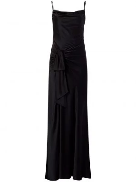 Rochie Cinq A Sept de mătase cu crăpătură de costum negru