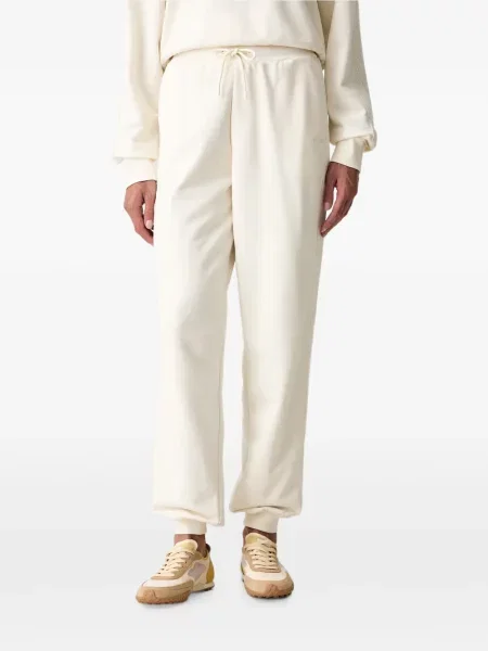 Pantaloni Guess cu broderie alergare alb