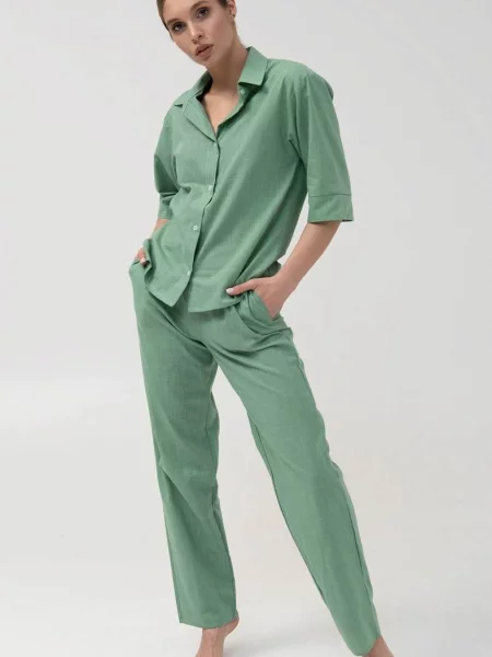 Костюмная пижама Leinle зеленая