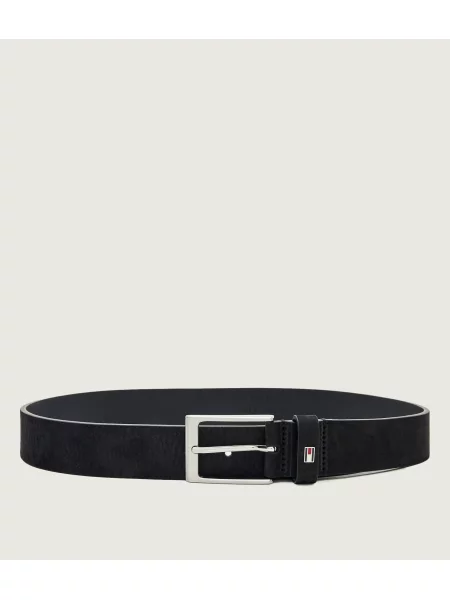 Tommy Hilfiger Nadrágszíj Layton Nubuck fekete