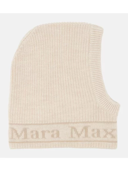 Căciulă Max Mara de lână cu autograf bej