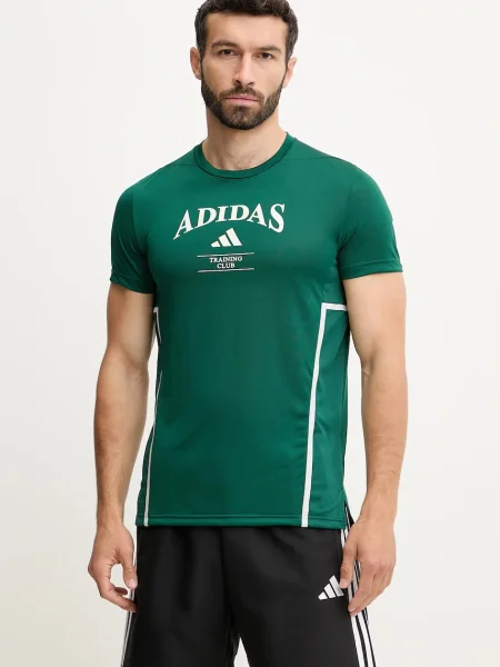 Тениска за трениране adidas Performance Designed for Training с десен зелено