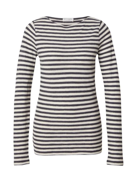 Marc O'Polo Tricou gri bazalt / lână alb