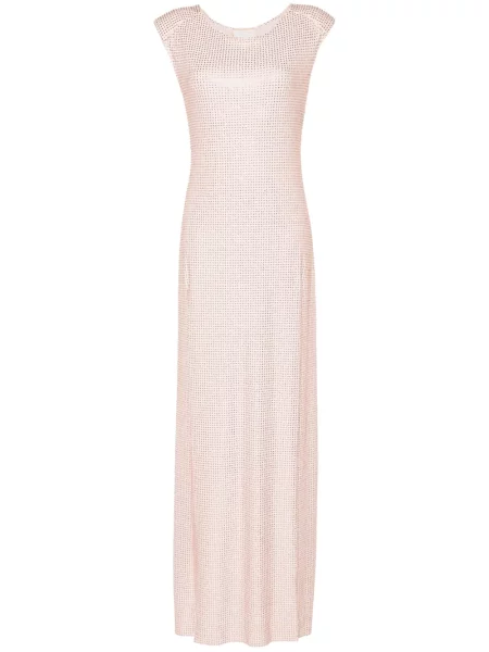 Maksi kryształ górski sukienka maxi Mitiliane Couture garniturowa różowa