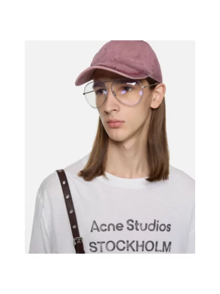Czapka z daszkiem Acne Studios różowa