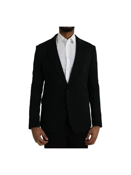 Marynarka Dolce And Gabbana wełniana jednorzędowa czarna