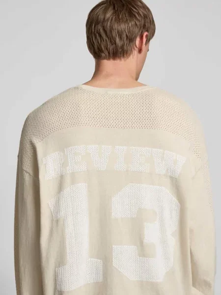 Sweter z dzianiny z obniżonymi ramionami Review