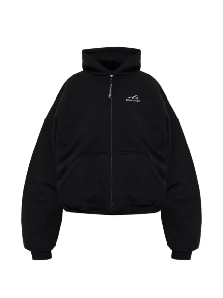 Hanorac cu glugă Balenciaga cu imagine negru