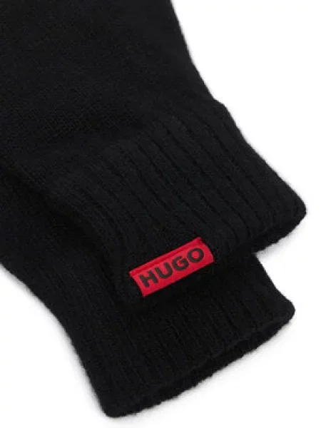 HUGO Súprava čiapka a rukavice Xanti čierna