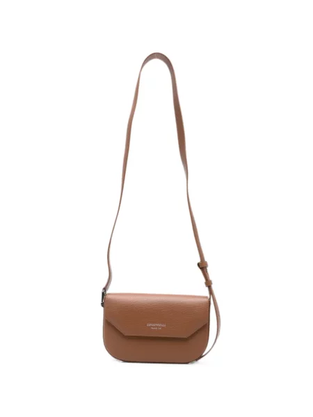 Geanta crossbody Emporio Armani din piele cu imagine maro