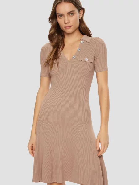 Сукня міді GUESS бежевий