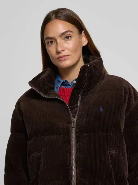 Kurtka w stylu puffer z sztruksu ze stójką i wyhaftowanym logo Polo Ralph Lauren
