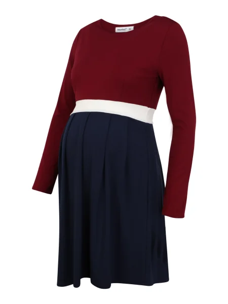 Bebefield Rochie Greta bleumarin roșu burgundy alb