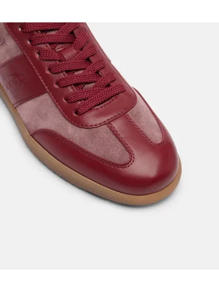 Sneakerși Tod's din piele de căprioară roșu