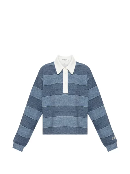 Decupat tricou polo Rag & Bone albastru