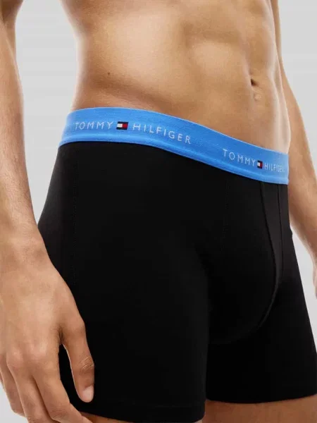 Spodnie z mieszanki bawełny w zestaw 3 szt. Tommy Hilfiger czarne
