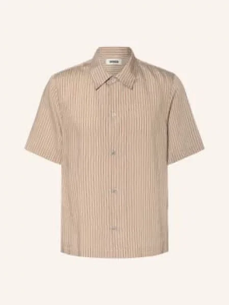 Drykorn Košile S Krátkým Rukávem Meryn Comfort Fit světle hnědá / hnědá černá
