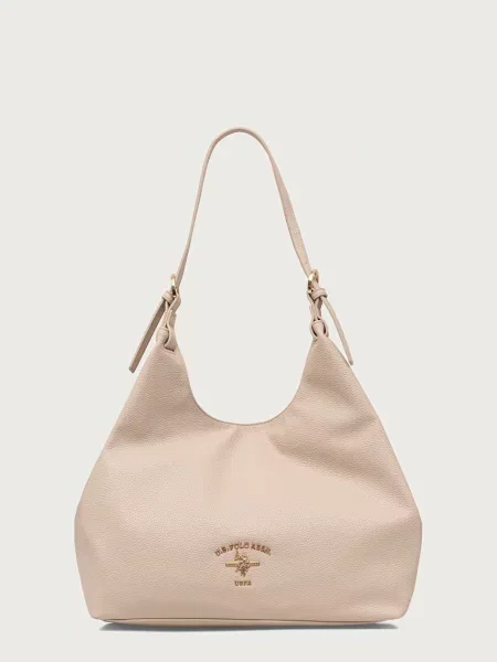 U.S. Polo Assn. τσάντα hobo γυναικεία από απομίμηση δέρματος Stanford μπεζ