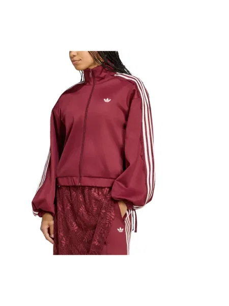 Top sportowy Adidas koronkowy do biegania czerwony