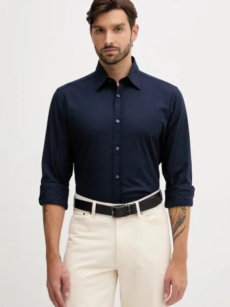 BOSS Cămașă Relegant Bleumarin portocaliu