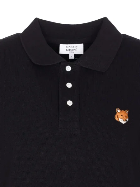 Polo Maison Kitsuné με κέντημα μαύρο