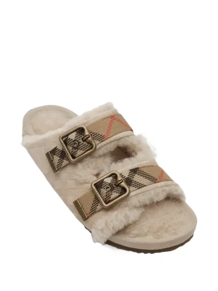 Sandale Burberry în carouri din piele de oaie
