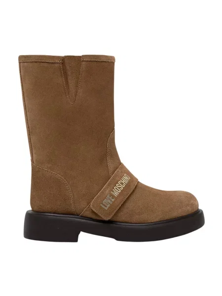 Botki Love Moschino zamszowe brązowe